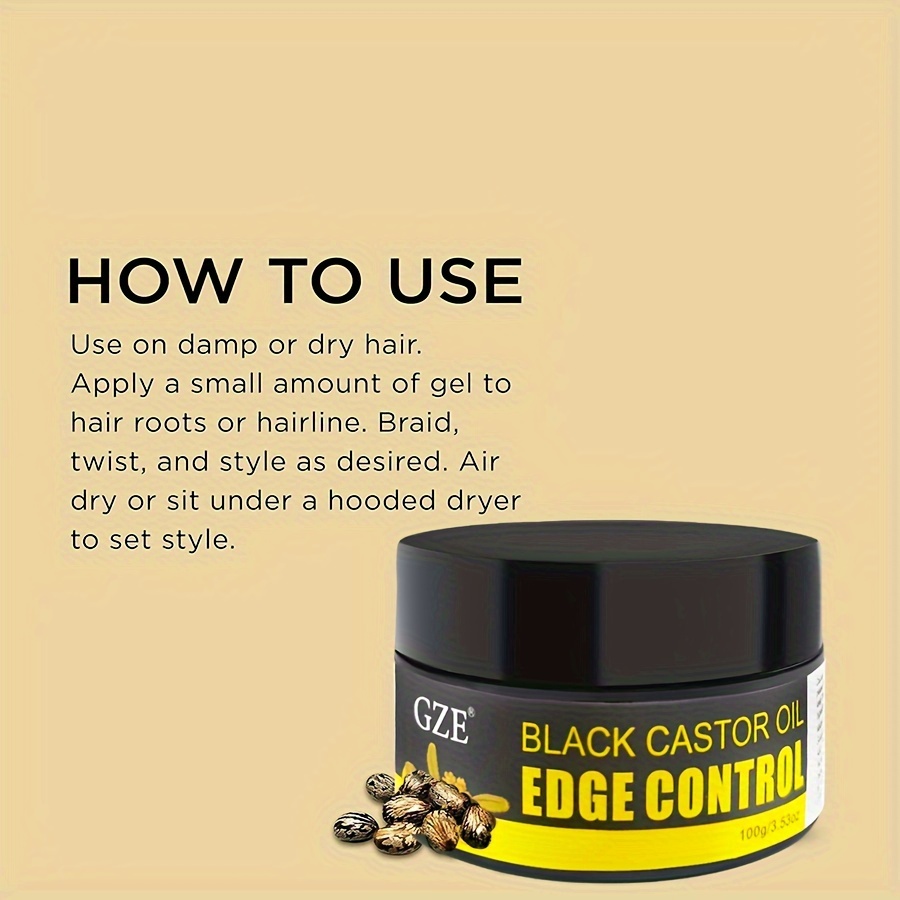 GZE خروع سوداء إفريقية ، جديلة - مراجعة Edge Control Gel وسعره