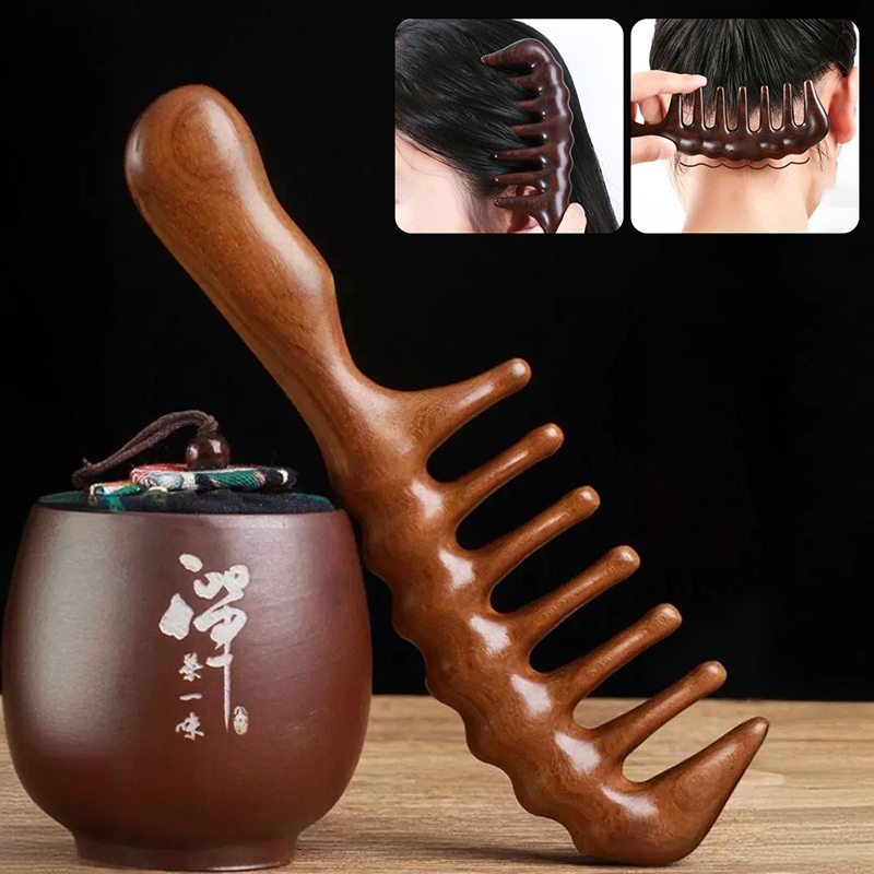 أمشاط شعر خشبية طبيعية من خشب  - مراجعة Detangling Wide Comb وسعره