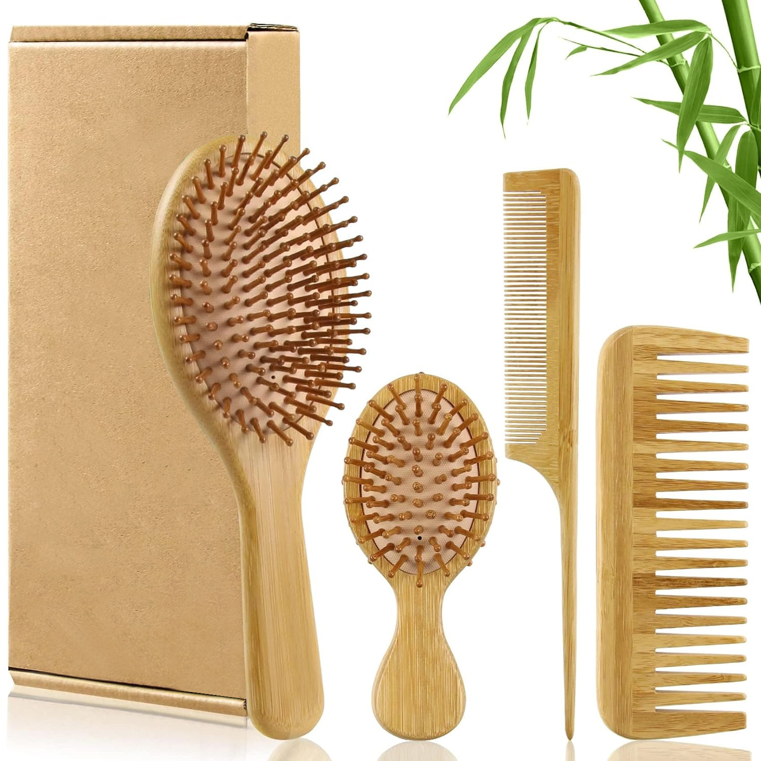 مجموعة فرشاة ومشط شعر من الخيز - مراجعة Detangling Wide Comb وسعره